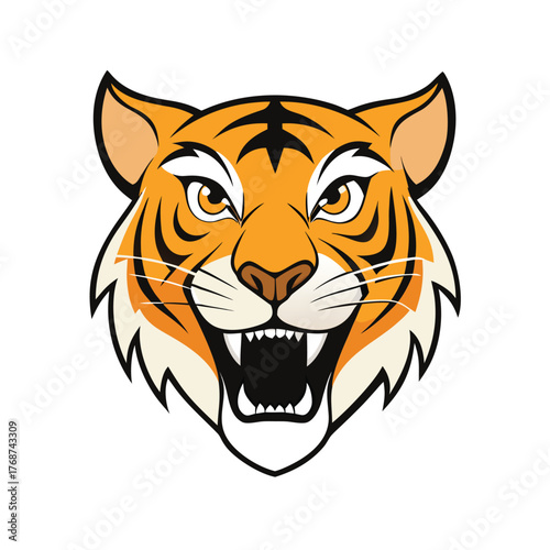 Tiger head vector illustration mascot cartoon art