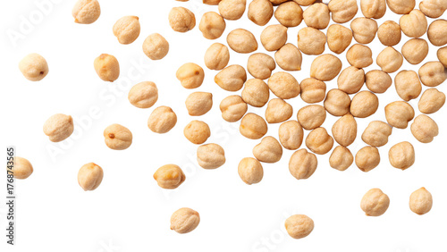  chickpeas isolated on transparent white background full depth of field clipping path