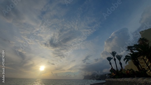 ocean, sea, waves, blue, rocl, day, beach, coast, coastline, island, madeira island, peace, travel, tourism, detsination, portugal, europe, nature, landscape, sun, sunset, clouds, cliff, mountain