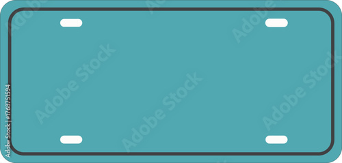 Teal License Plate Template | Car Identification Background for Vehicle Registration, Customization, and Mockups