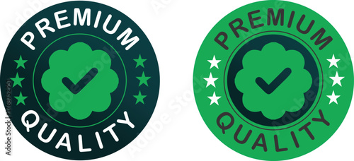 Premium Quality Green Badge with Checkmark | Product Verification Labels for E-commerce, Branding and Marketing