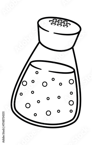 Black-and-white salt shaker bottle spice