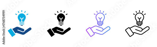 Idea Icon Multiple Style Vector Illustration
