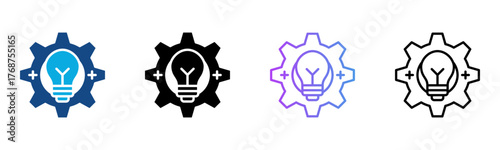 Method Icon Multiple Style Vector Illustration
