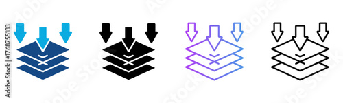 In Depth Icon Multiple Style Vector Illustration
