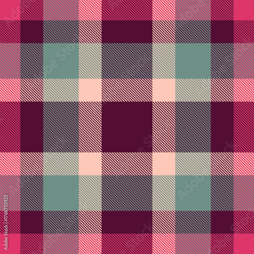 Classic tartan pattern in trendy pastel colors. Seamless plaid design for fabric, textile, apparel, backgrounds, or modern creative projects. Fashionable, versatile texture.
