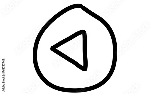 Free Download Hand Drawn Triangle Play Button Outline Doodle Vector Icon - GFXLoad