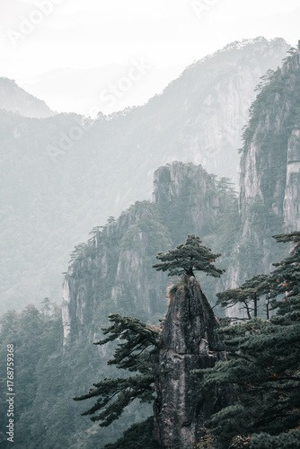 Huangshan Yellow Mountain in China Dream Brush Blossoming Pen Peak