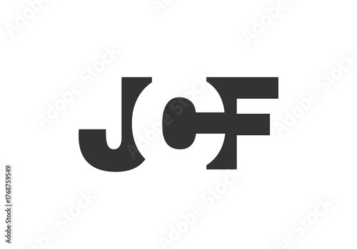 JCF logo design. Initial letter J C F bold font style for tech startups, consulting, corporate branding. Creative company name, headlines typography identity, trendy logotype.
