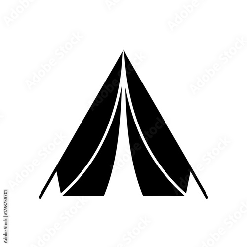 A tent silhouette icon Vector illustration