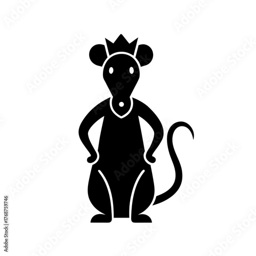A mouse king silhouette icon Vector illustration
