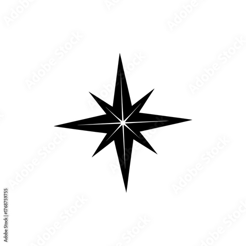 A north star silhouette icon Vector illustration