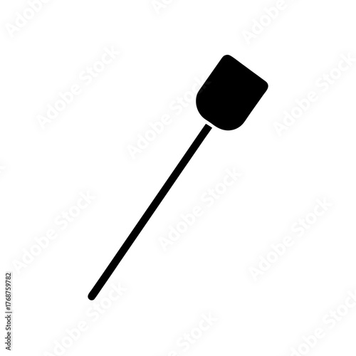A marshmallow on a stick silhouette Vector illustration