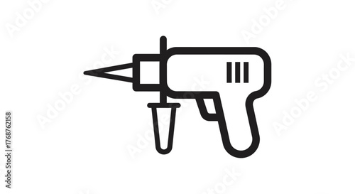 Minimalist vector graphic showing a sealant gun design for construction work or repair projects