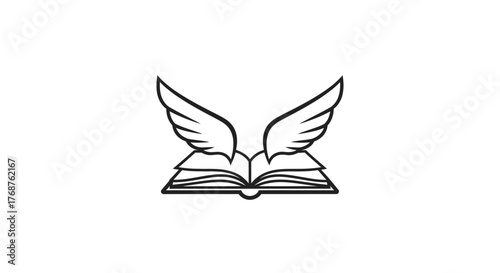 Symbolic representation of knowledge, soaring to freedom through the power of literary exploration