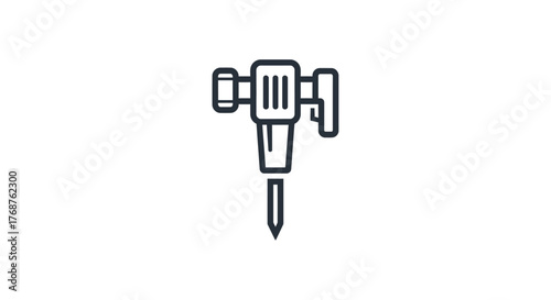 Iconic representation of a jackhammer offering a visual shorthand for construction projects
