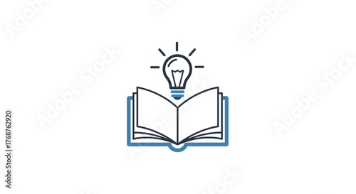Unveiling Knowledge An Open Book with Lightbulb Icon Symbolizing Education and Innovation