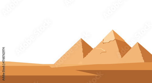 Minimalist depiction of the Egyptian Pyramids showcasing their historical presence and allure