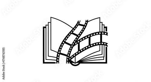 Creative conceptualization of book and film fusion in a minimalist design approach