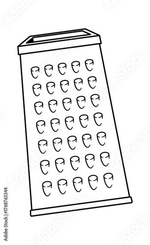 Black-and-white metal grater cooking kitchenware