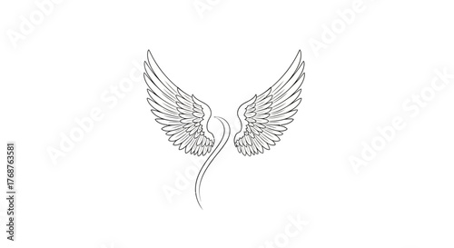 Stylized angel wings in minimalist design, evocative of freedom and spirituality