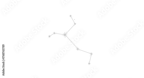 Minimalist representation of the Cancer constellation against a pristine white backdrop