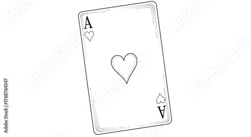 Minimalist ace of hearts illustration showcasing simple design and classic card games emblem