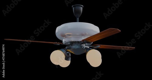 Modern Ceiling Fan finished with Walnut Wooden Blades and Warm Ambient Lighting.Highlights elegant interior lighting design, home comfort, and modern energy-efficient appliances.