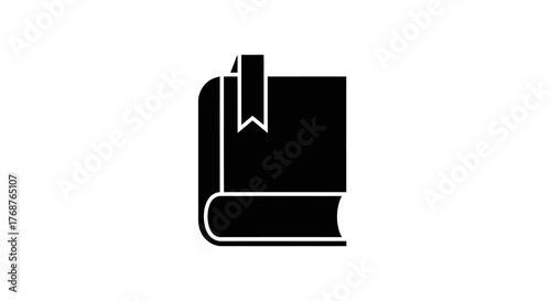 Minimalist Book Icon with Bookmark Symbolizing Knowledge and Literary Pursuit