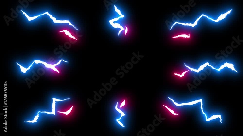 Neon electric bursts lines, ideal for action reveals, anime effects, and energetic intros, overlays
