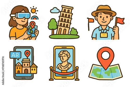 Tourist adventures: virtual reality, landmarks, and augmented reality exploration