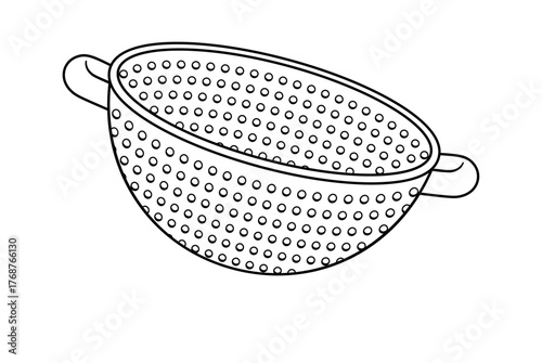 Black-and-white colander kitchenware equipment item
