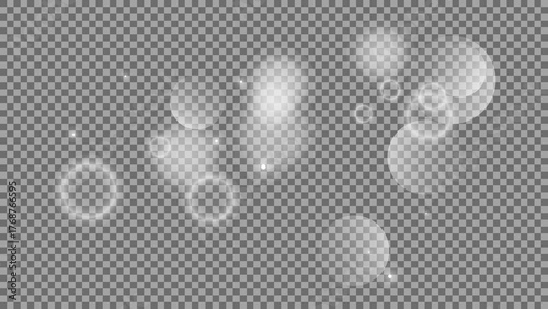 Bokeh circles on transparent background