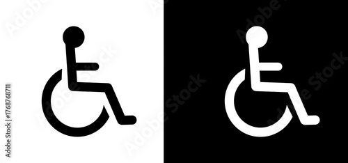 Black and white accessible wheelchair icon