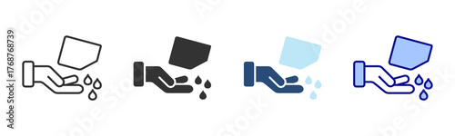 Hand Poured Icon Set. Designed In Multi Style