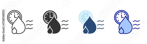 Drying Time Icon Set. Designed In Multi Style