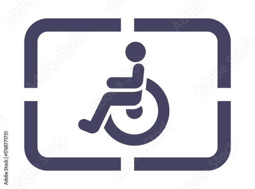 Blue disabled parking icon. Flat illustration.