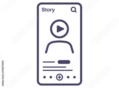 Reels social media icon. Flat illustration.