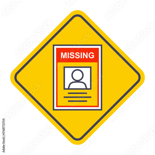 Missing person icon. Isolated sign, vector illustration.