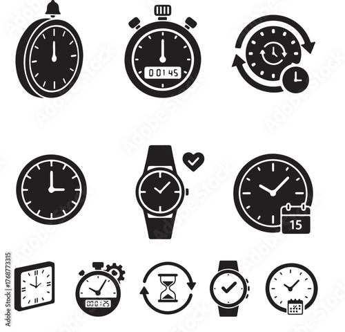 Vintage timepiece illustration with classic watch elements