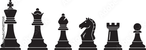 Classic chess piece icons collection