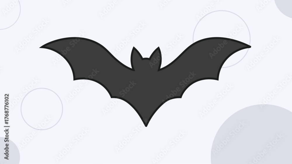 Fototapeta premium Flying bat silhouette with spread wings