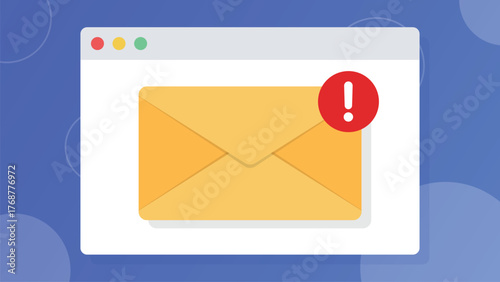 Email alert with envelope in browser