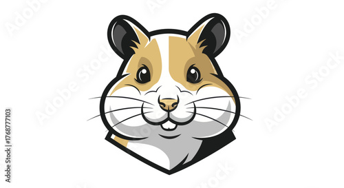 Charming Hamster Head Mascot with Detailed Fur and Expressive Eyes.