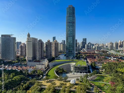 Photography Shanghai Street View Skyscraper Tower Panoramic, China