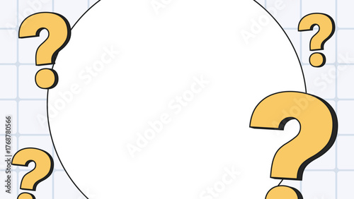 Faq banner template with question marks