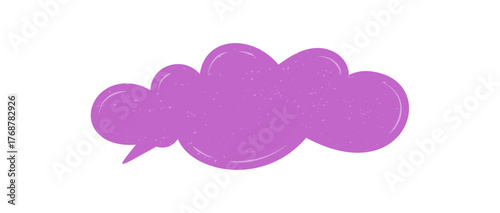 Hand drawn rough organic speech cloud in a patch bubble shape. Cloud bubble icon suggests chat and talk message. Irregular patch is ideal as a text element for modern conversation templates.