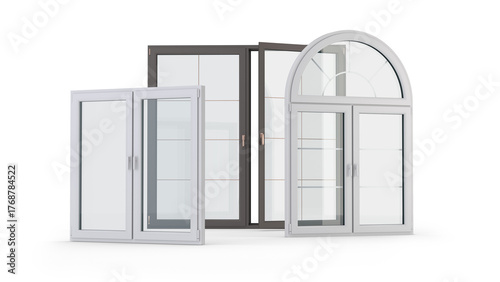 Windows Collection isolated on transparent background, 3D illustration
