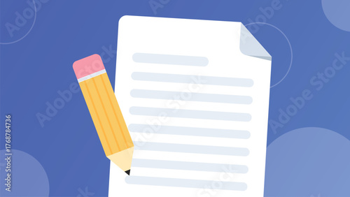 Document editing with pencil banner background