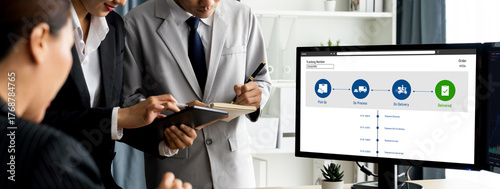 Delivery tracking system for e-commerce and brisk online business to timely goods transportation and delivery